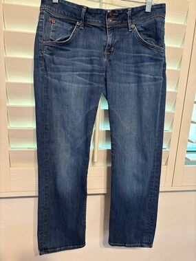 Hudson Jeans Medium Blue Crop Ankle Straight Jeans Stretch SZ 29